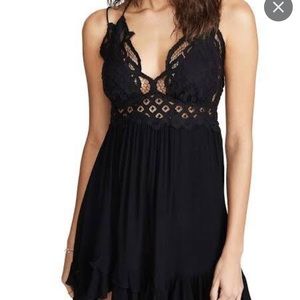 Free People Black Lace Sexy Dress with Lace